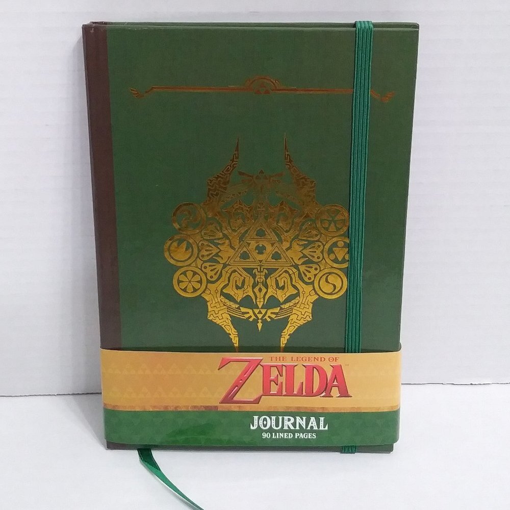 Nintendo Legend Of Zelda Hardcover Writing Journal Notebook Green And Gold